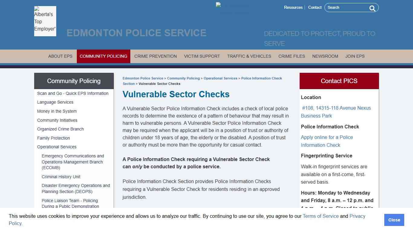 Vulnerable Sector Checks